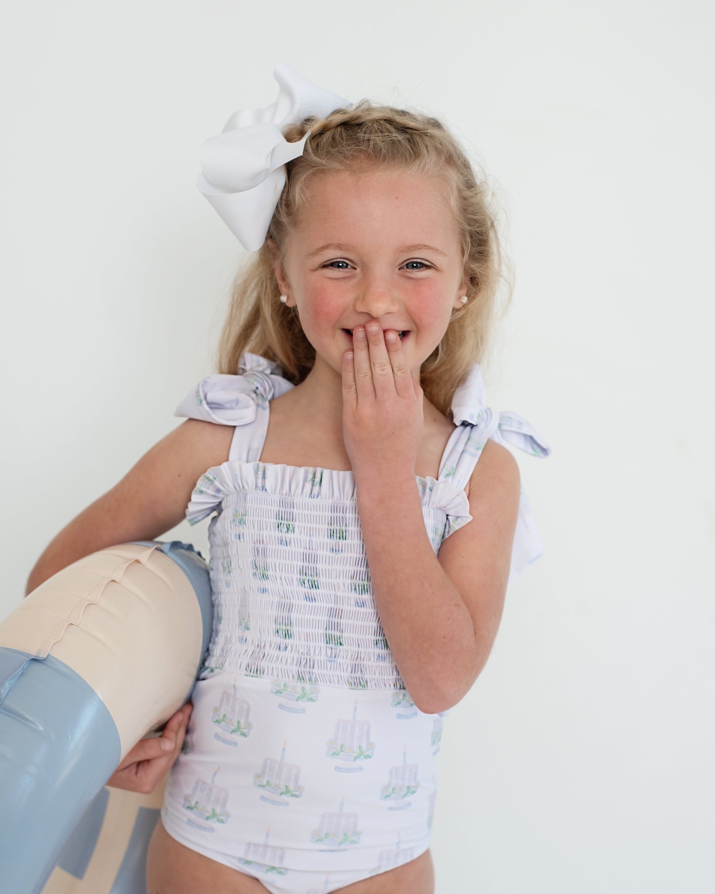 Smocked Birthday Cake Lycra Swimsuit