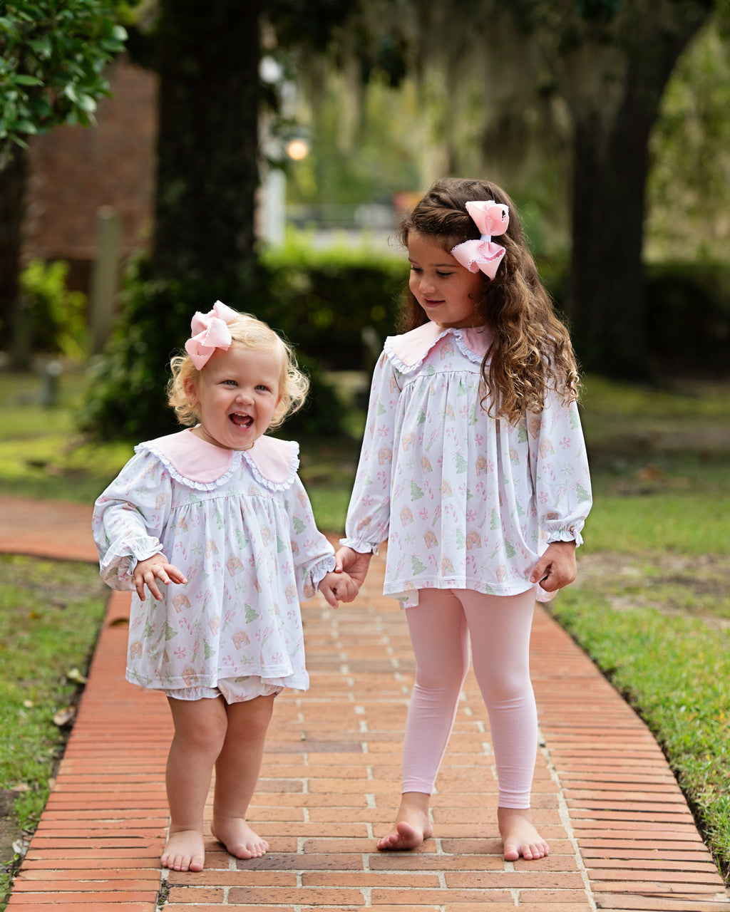 Pink Christmas Tree And Candy Knit Diaper Set