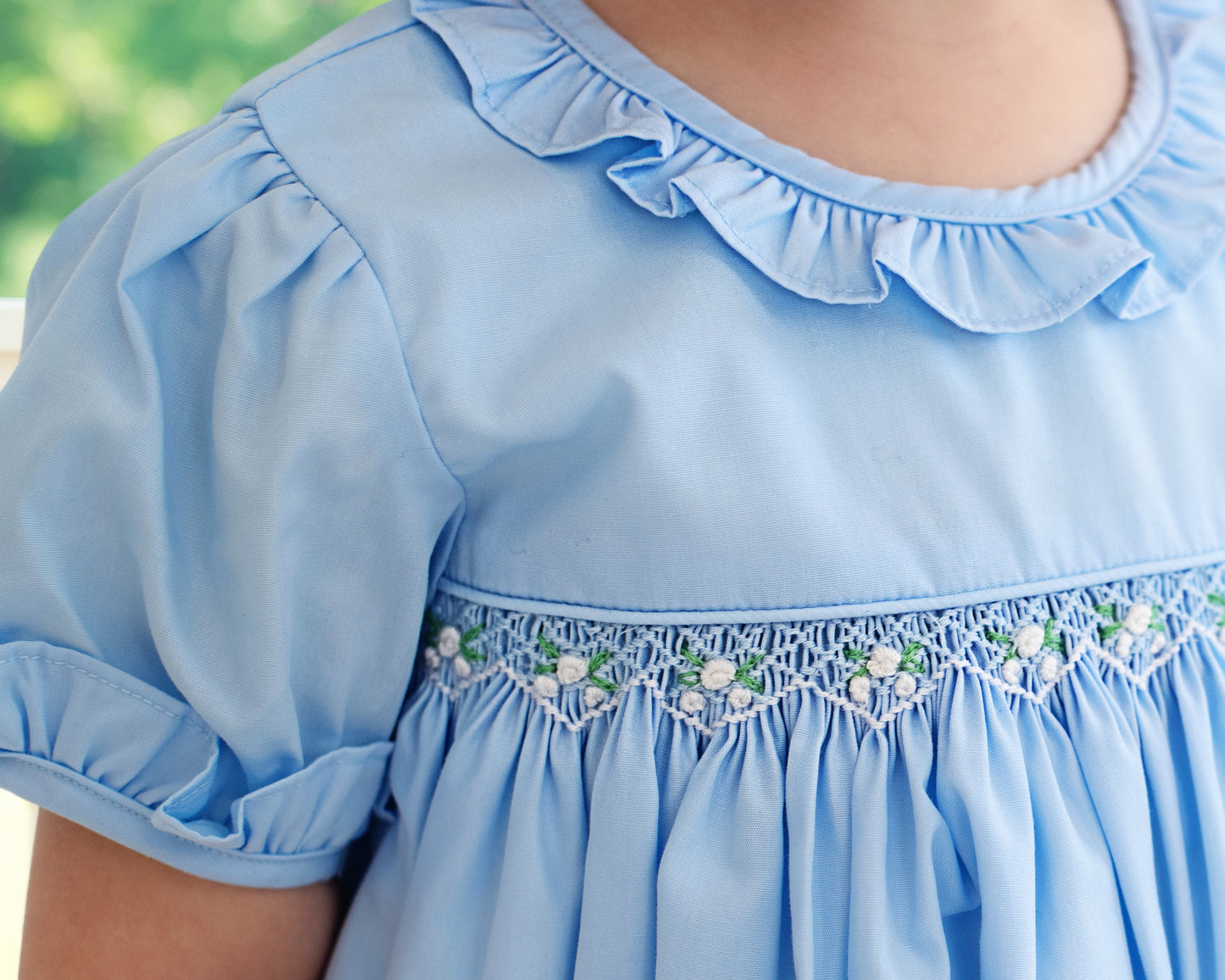 Blue Smocked Bubble