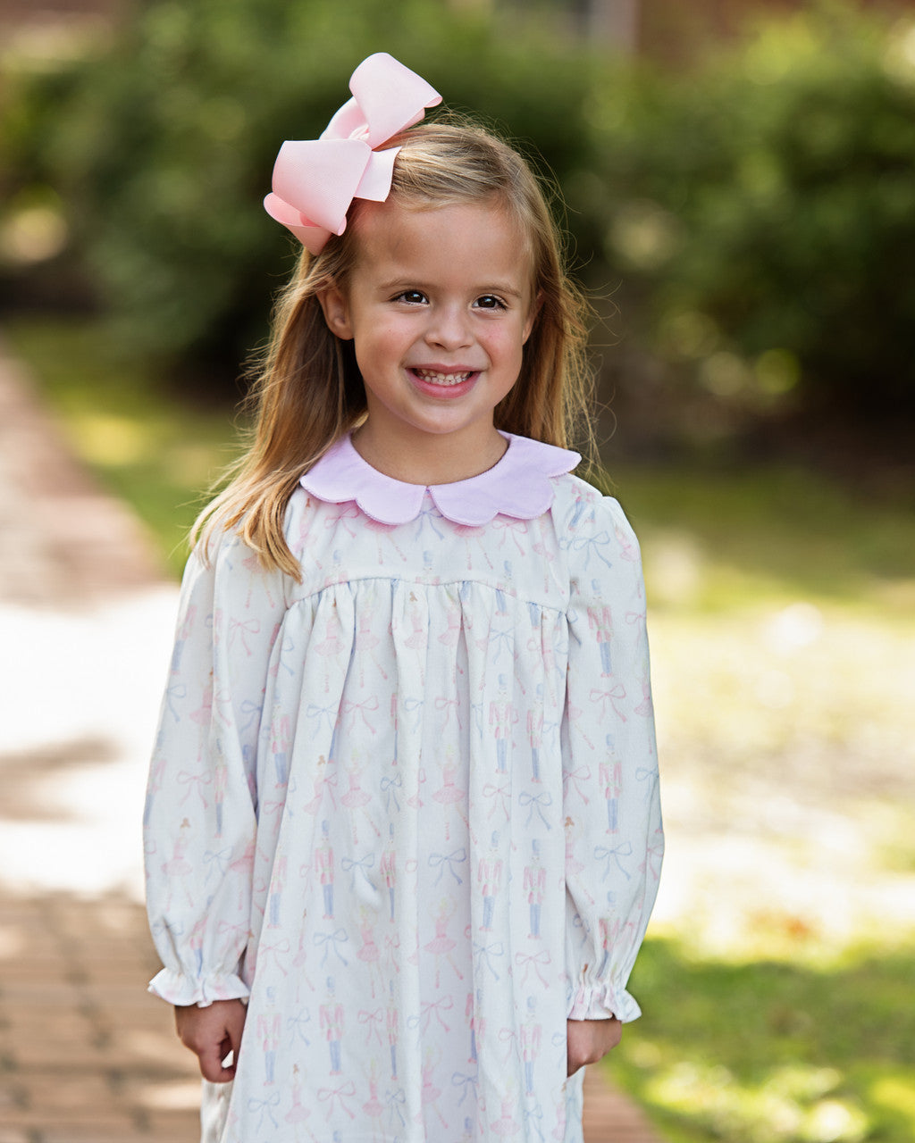 Pink Corduroy Nutcracker and Bow Dress