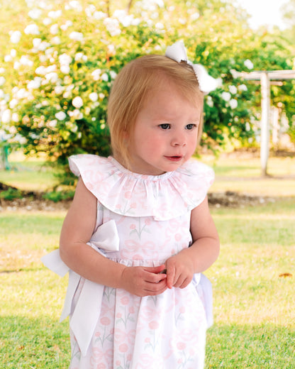 Pink And White Flower And Bow Bubble