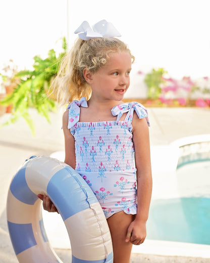 Blue And Pink Hydrangea Bouquet Lycra Swimsuit