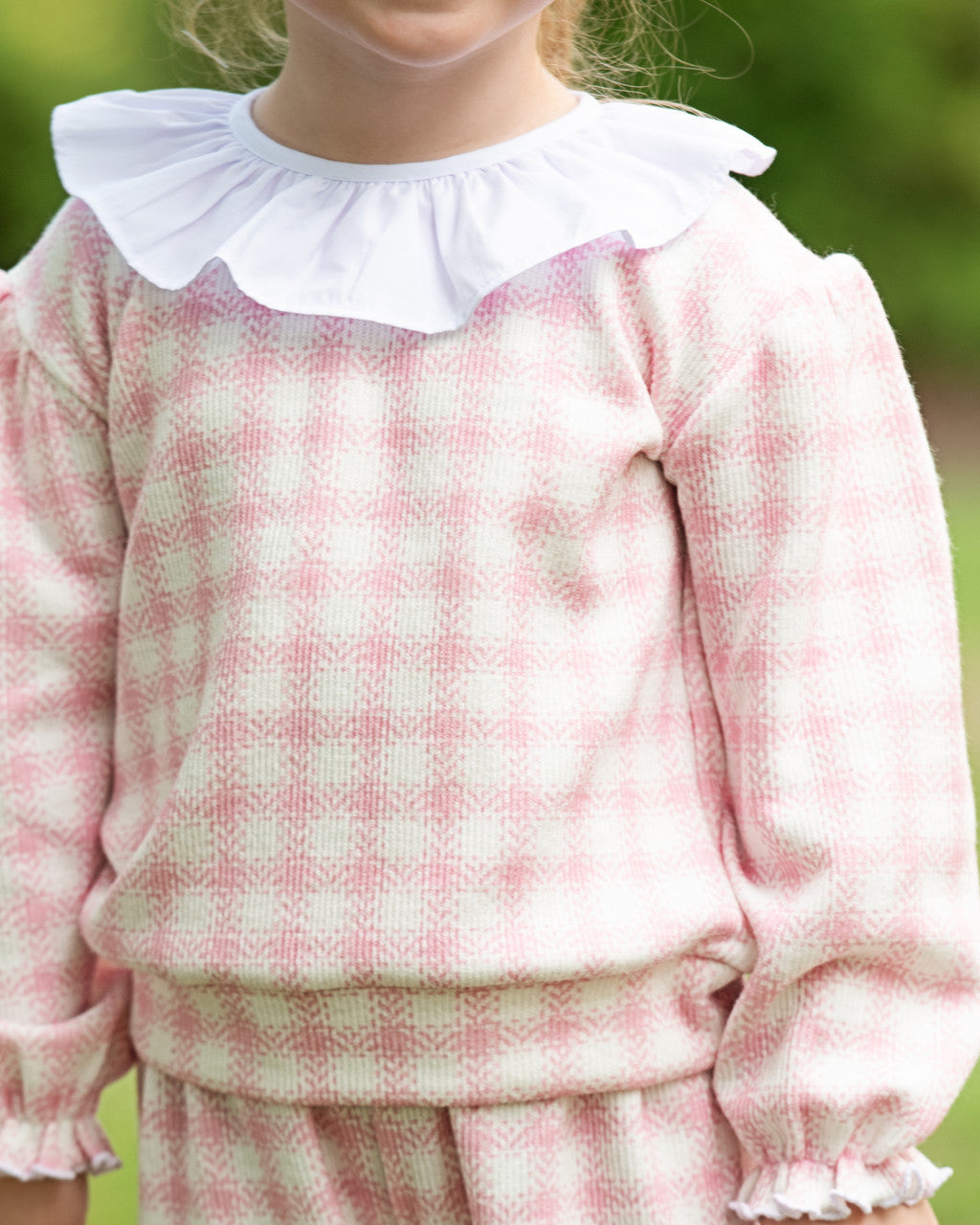 Pink Houndstooth Sweater Set