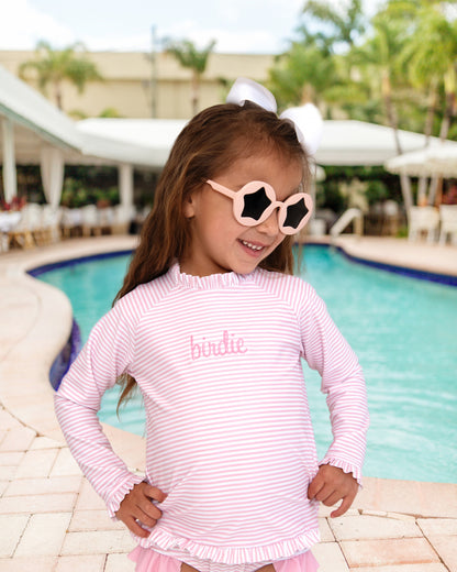 Pink Striped Lycra Rashguard