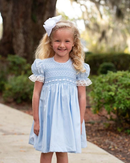 Blue Smocked Florette Dress