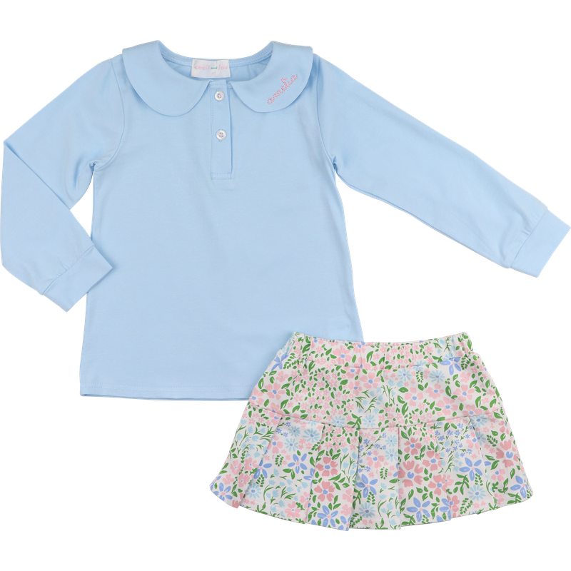 Blue Floral Tennis Set