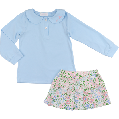 Blue Floral Tennis Set