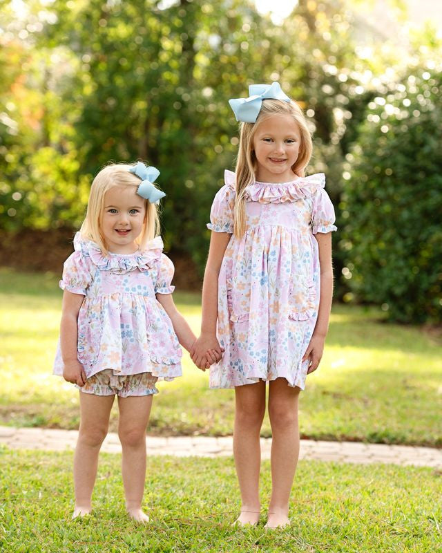 Pastel Smocked Bunny Pocket Dress