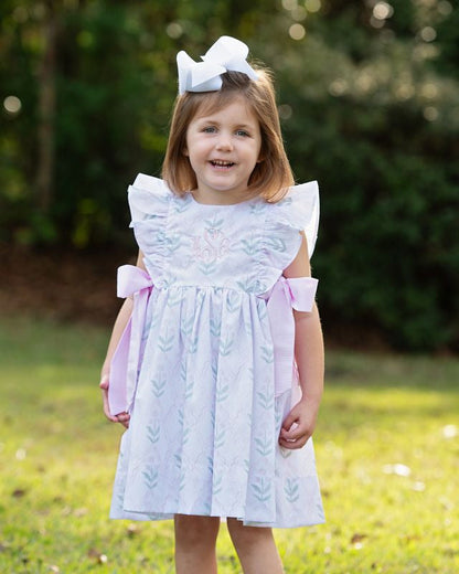 Pink And Green Hydrangea Bow Dress