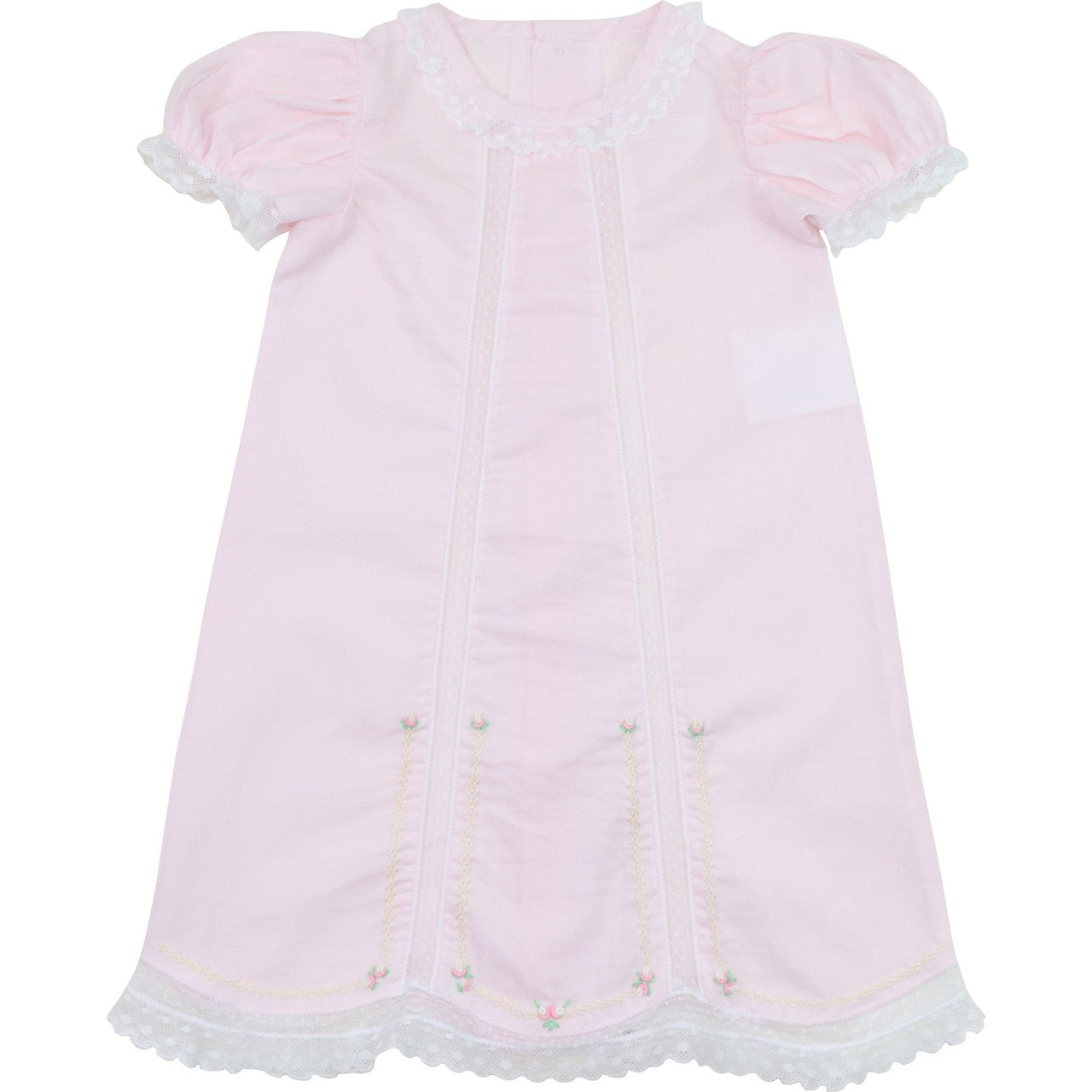 Pink Heirloom Rosebud Baby Gown