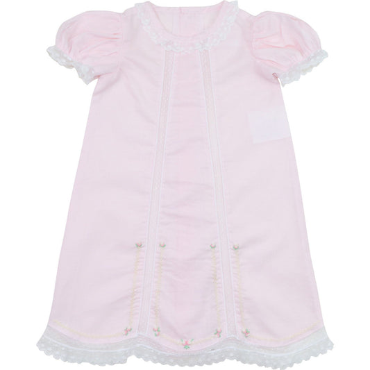 Pink Heirloom Rosebud Baby Gown