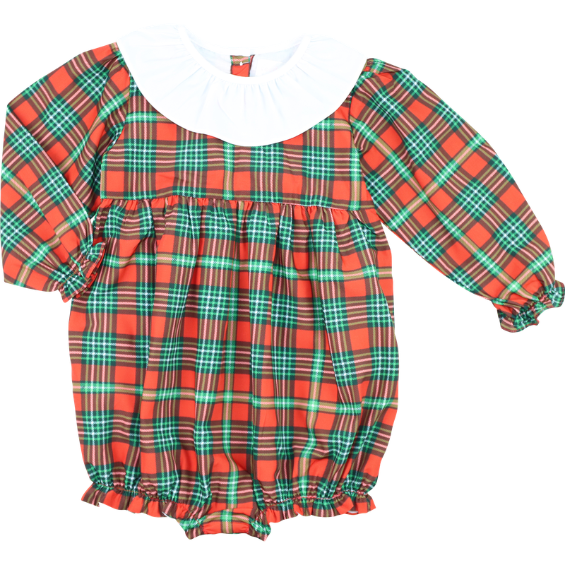 Green And Red Holiday Plaid Bubble