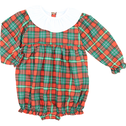 Green And Red Holiday Plaid Bubble