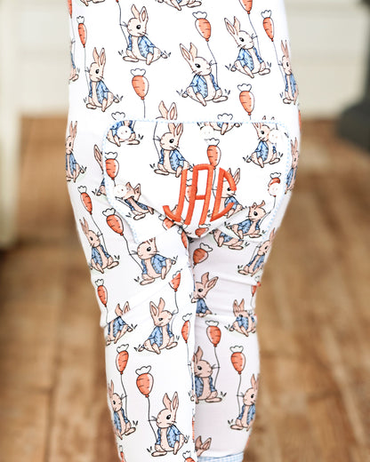 Peter Rabbit And Carrot Balloon Knit Zipper Pajamas