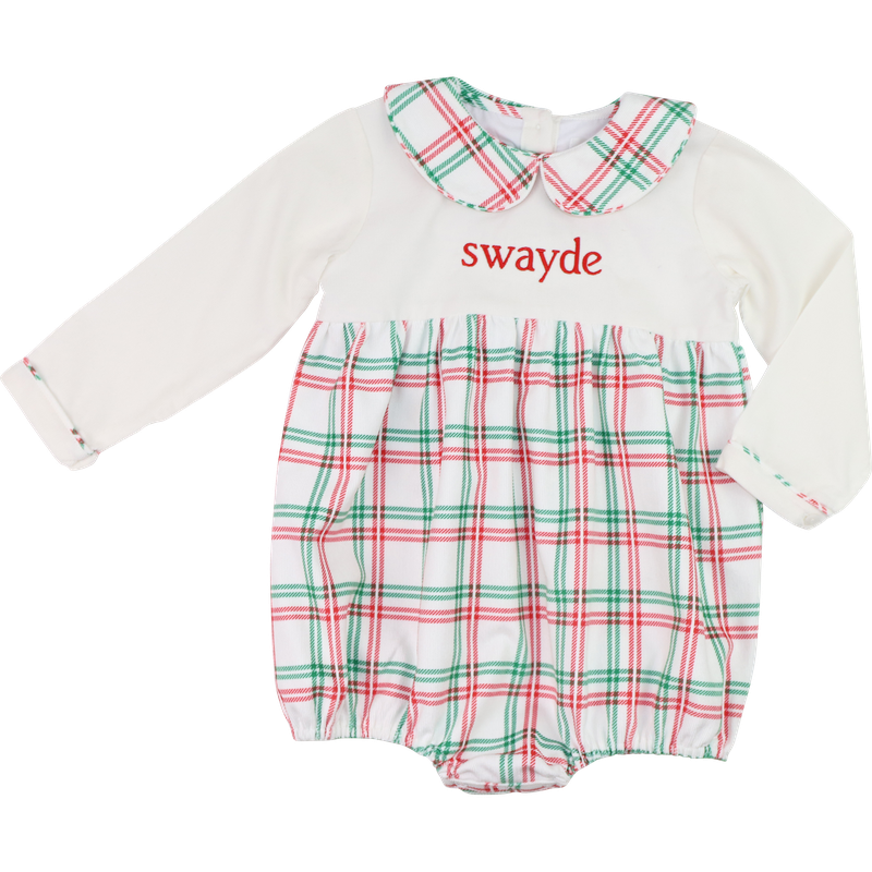 Red And Green Plaid Corduroy Bubble