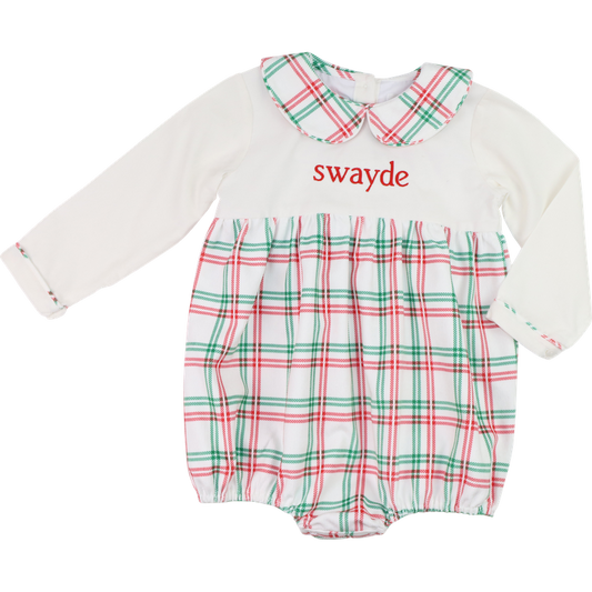 Red And Green Plaid Corduroy Bubble