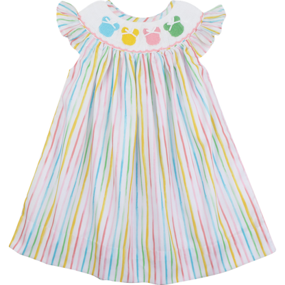 Pastel Striped Smocked Mouse Ears Dress