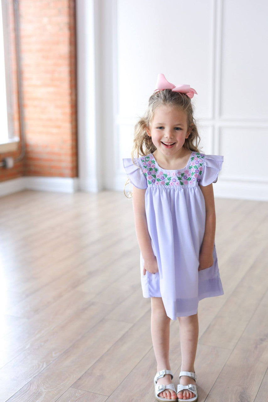 Lavender Striped Fiesta Dress