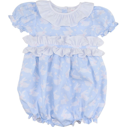 Blue And White Bunny Ruffle Bubble