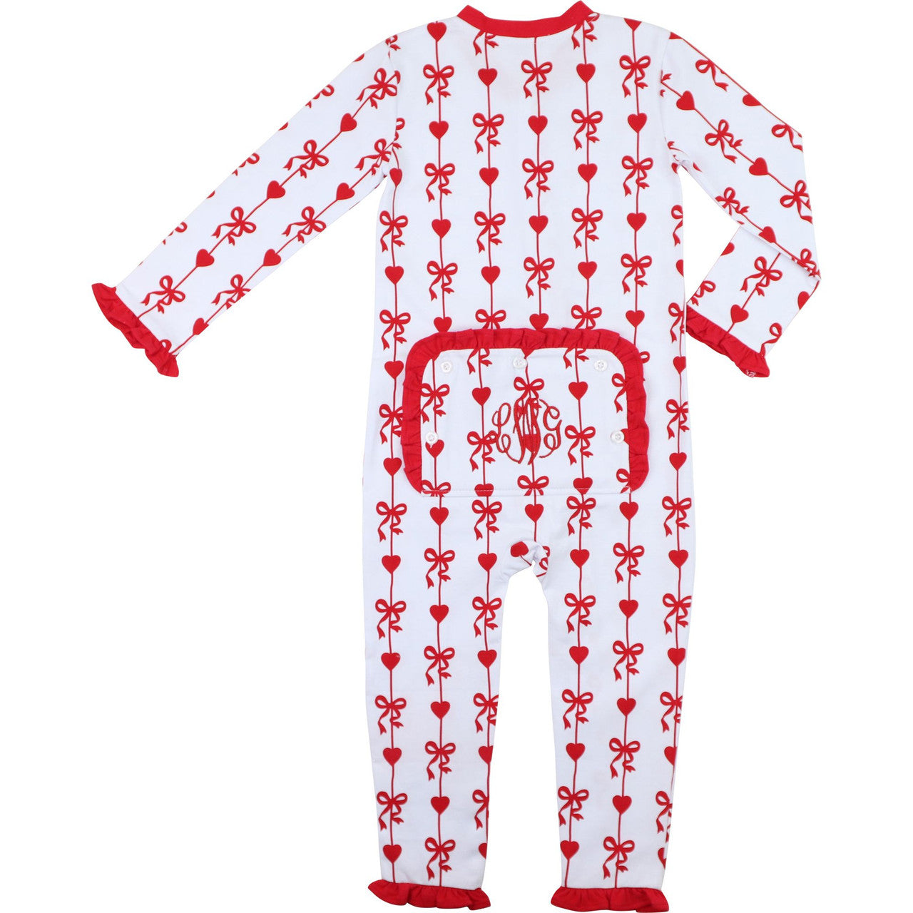 Hearts And Bows Knit Zipper Pajamas