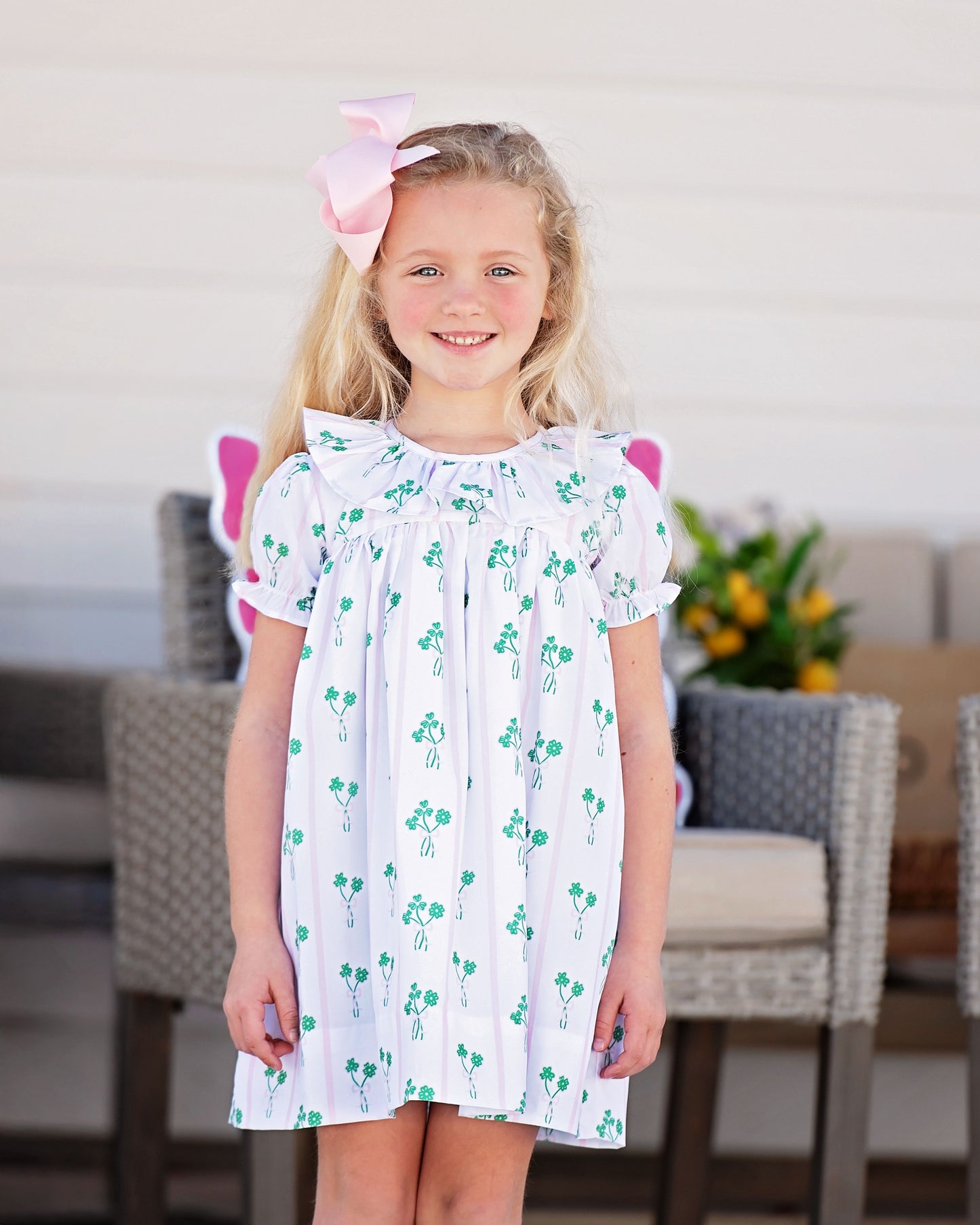 Pink And Green Shamrock Striped Knit Dress