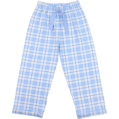 Blue Plaid Knit Pajama Pants