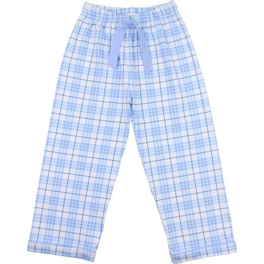 Blue Plaid Knit Pajama Pants