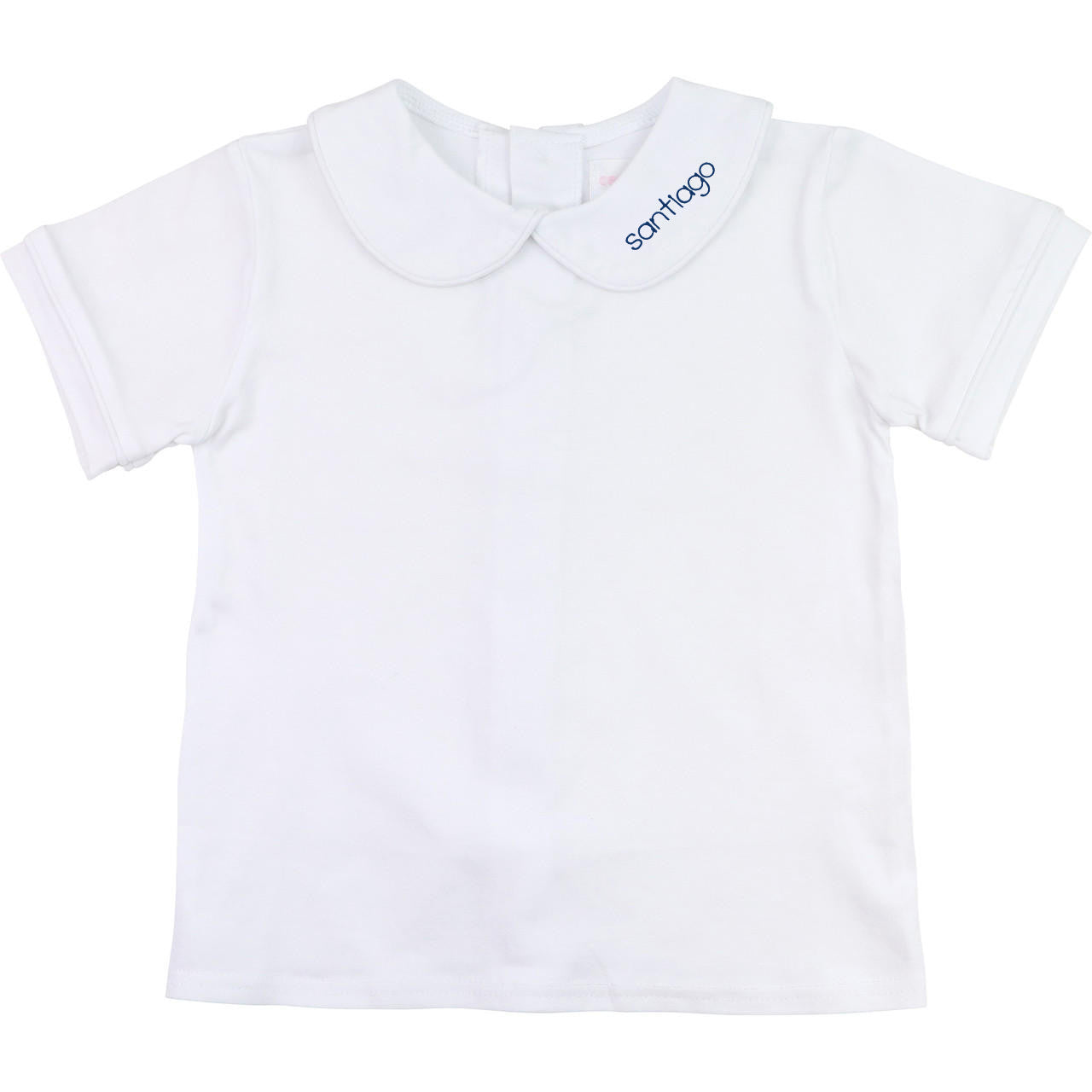 Boy's White Knit Peter Pan Shirt