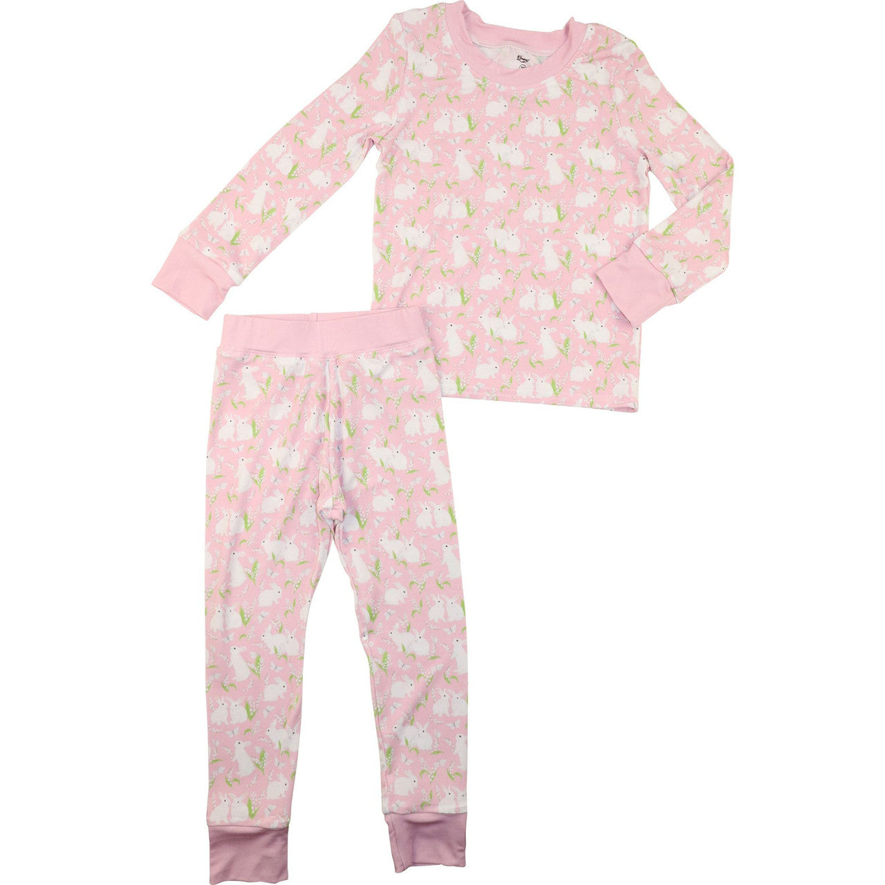 Floral Bunny Bamboo Knit Pajamas