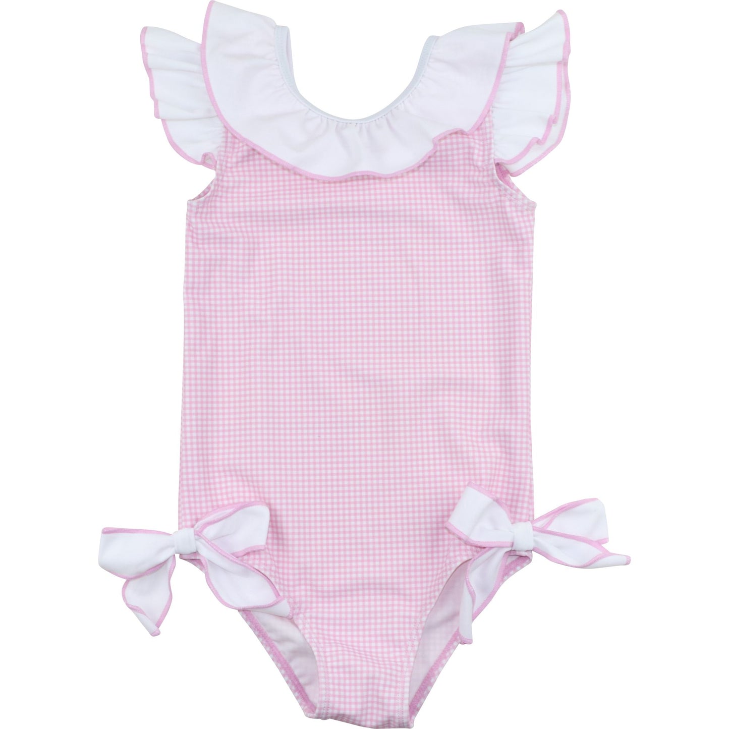 Pink Gingham Bow Lycra Swimsuit