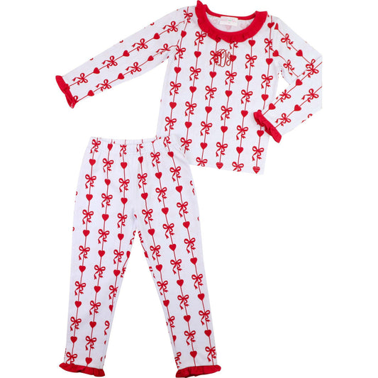 Hearts And Bows Knit Pajamas