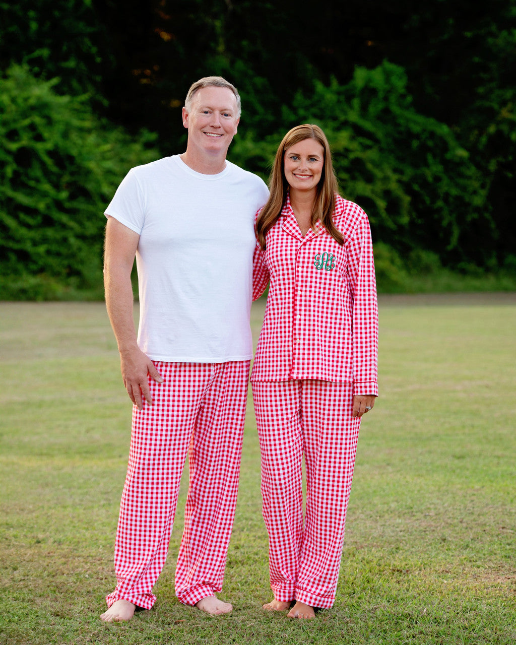 Men's Red Check Knit Pajama Pants