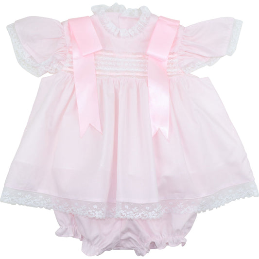 Pink Heirloom Lace Diaper Set