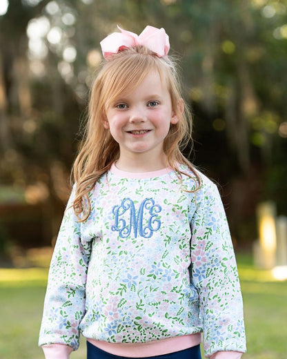 Pink And Blue Floral Sweatshirt