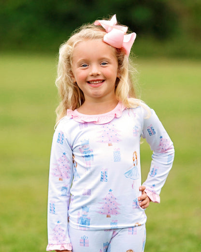 Pink And Blue Knit Nutcracker Ballerina Pajamas