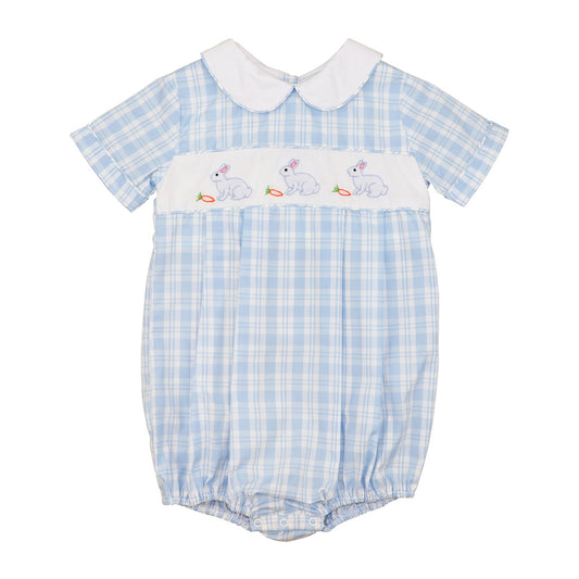 Blue Plaid Bunnies And Carrots Bubble