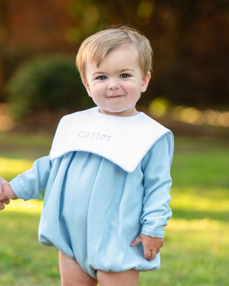 Blue Honeycomb Square Collar Bubble