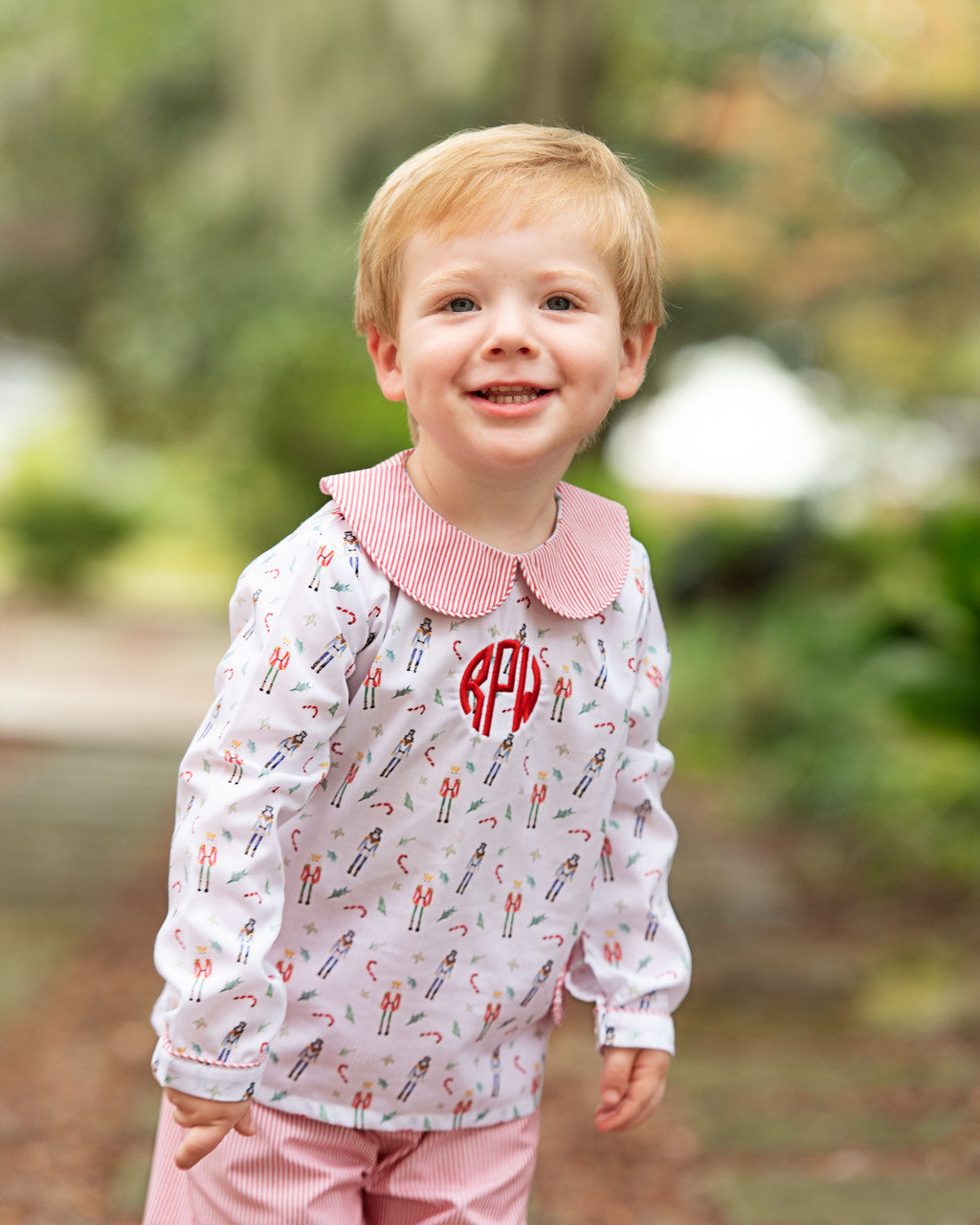 Sugar Dumplin A Monogram Toddler Boy Christmas Holly Red Gingham Pant Set, offers 4T