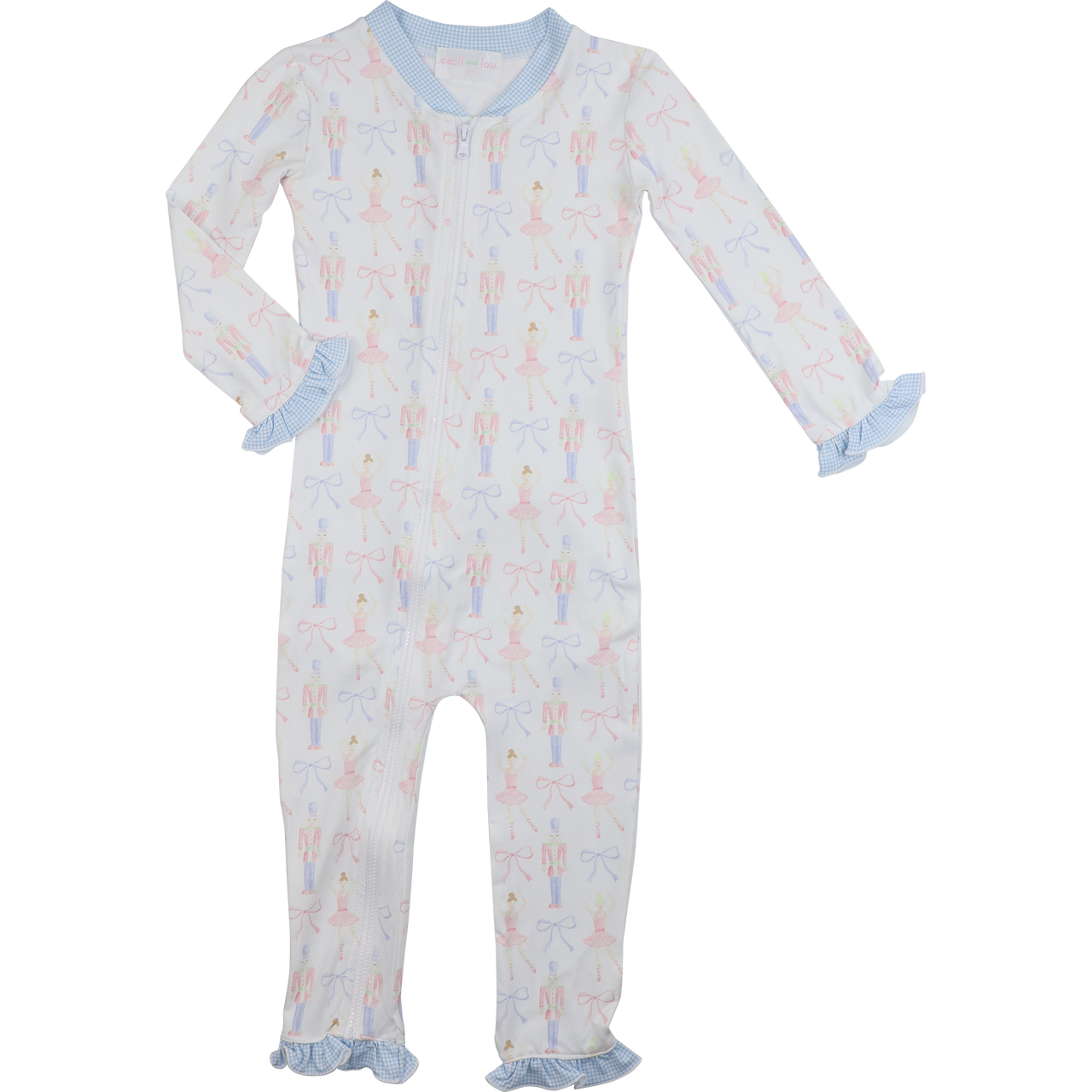 Pink And Blue Nutcracker Ballet Knit Zipper Pajamas