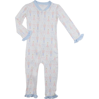 Pink And Blue Nutcracker Ballet Knit Zipper Pajamas