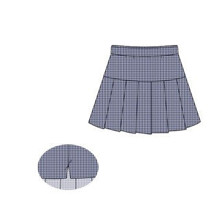 Navy Gingham Tennis Skirt