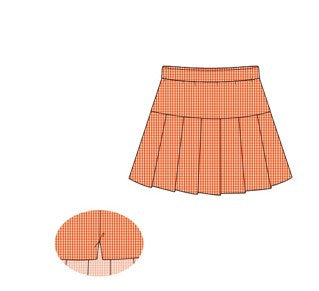 Orange Gingham Tennis Skirt