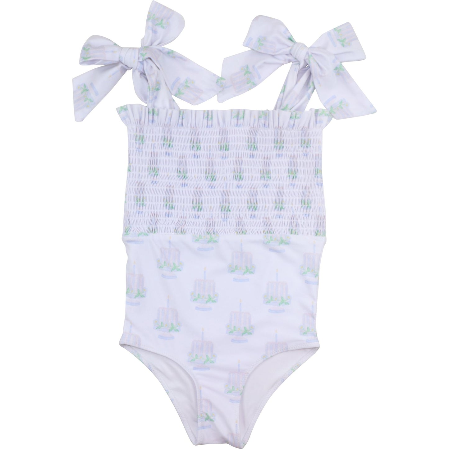 Smocked Birthday Cake Lycra Swimsuit