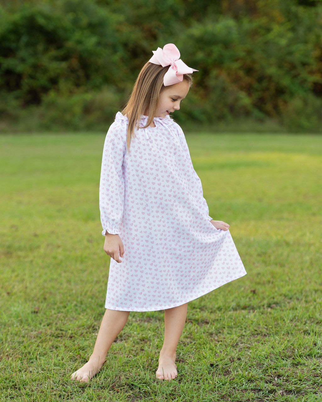 Pink Heart Print Night Gown