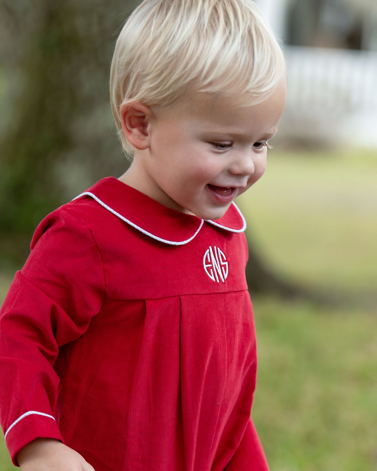 Red Corduroy Long Romper