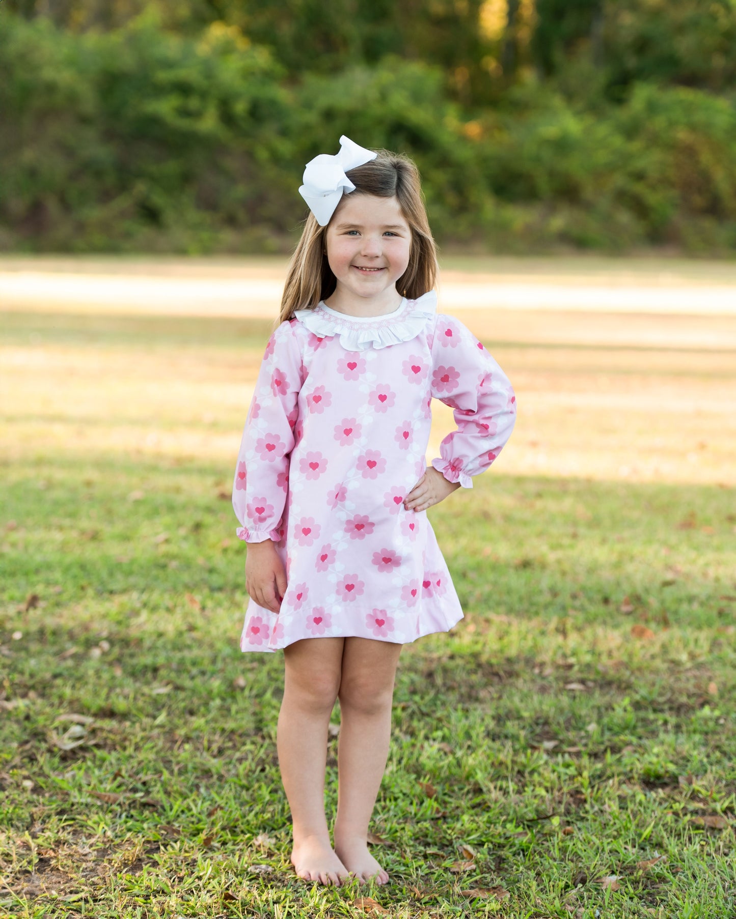 Pink Smocked Hearts Dress