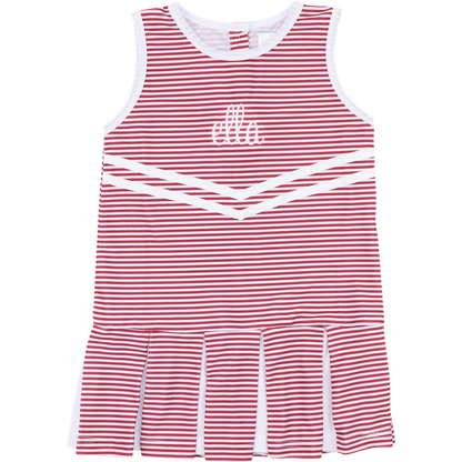 Maroon Sriped Lycra Tennis/Cheer Dress