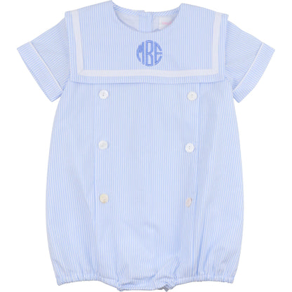 Blue Striped Button Bubble