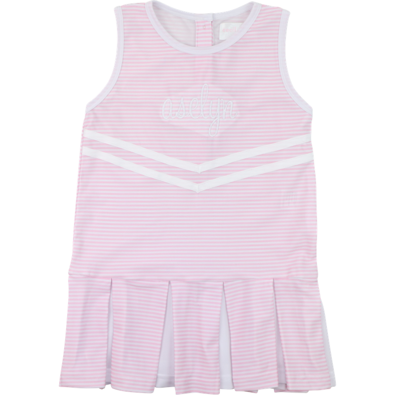 Pink Striped Lycra Tennis/Cheer Dress