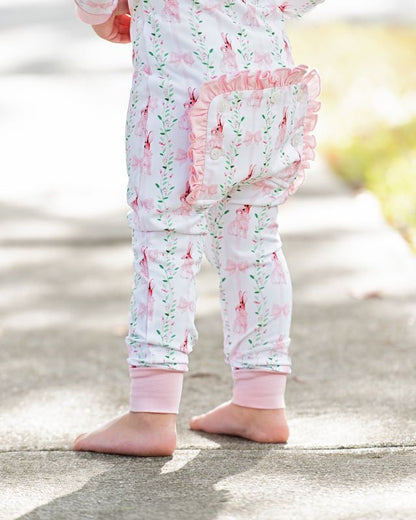 Bunnies, Bows And Vines Knit Zipper Pajamas